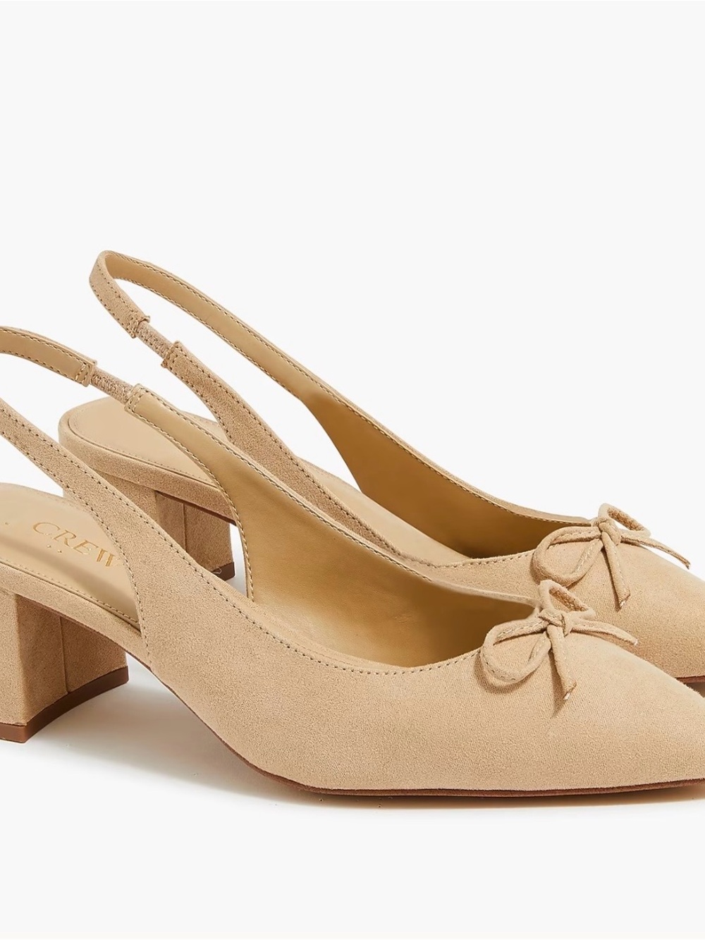 J. Crew NEVER WORN Pointed-Toe Bow Flats in Light Beige